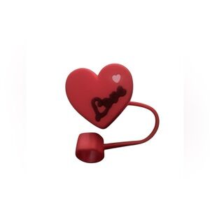 Red Heart Love Straw Topper